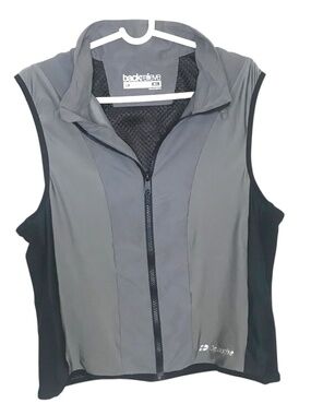 Dr. Soothe Backrelieve Athletic Zip Vest M/L Gray Performance Workout Top